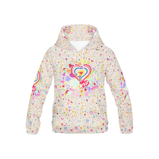 Pastel Rainbow Heart Bright mind bright life subliminal message Pattern and Logo Children's Hoodie-My Bright Side Clothing