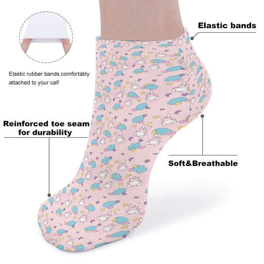 Cute Pastel Bunny Pattern Children's Comfortable Socks -5 Pairs -MyBrightSideClothing