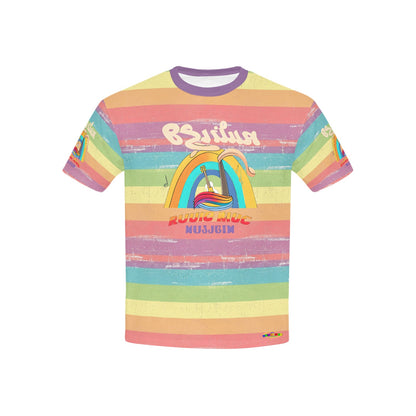 Rainbow Grunge Bright Life Logo Children's T-Shirt-My Bright Side Clothing