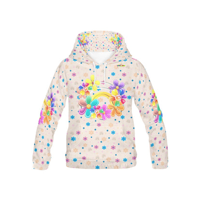 Beautiful Pastel Rainbow Flowers Pattern and Graphic Children's Hoodie-My Bright Side Clothing