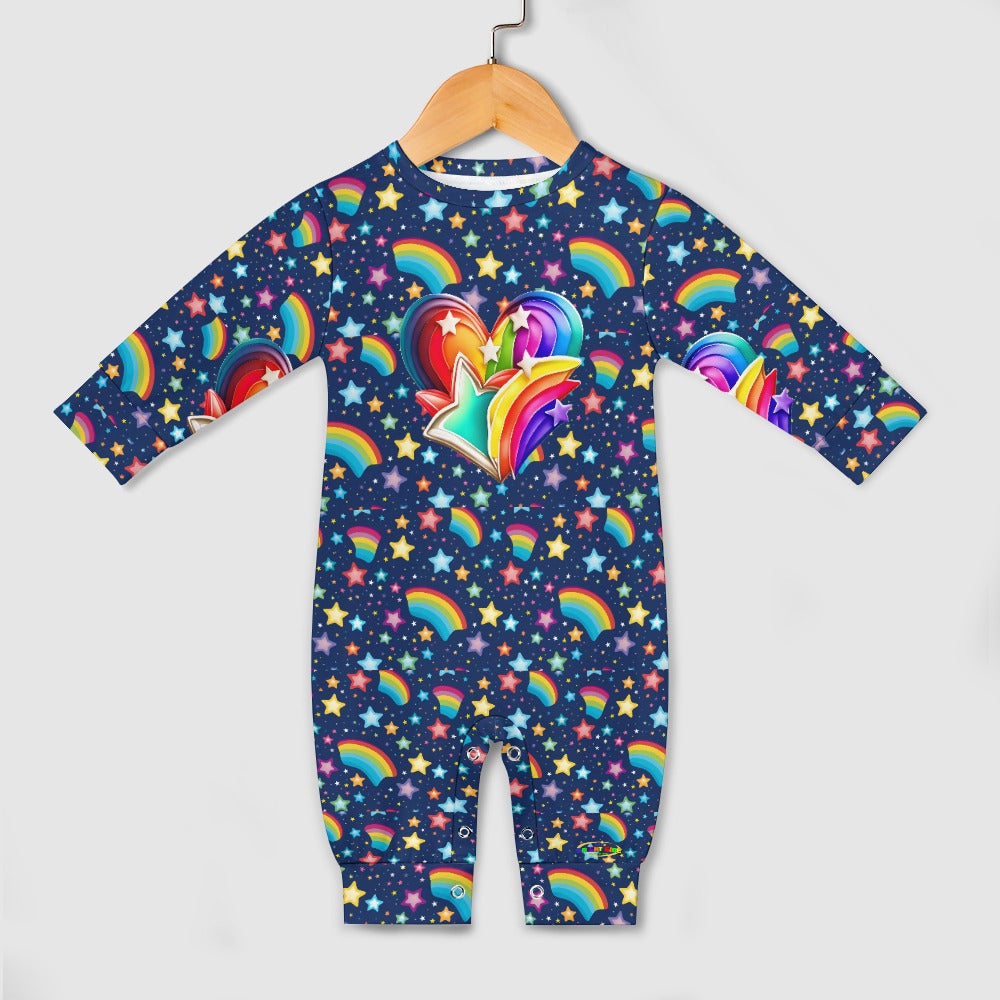 Bright Rainbow Star Pattern and logo Baby Romper -My Bright Side Clothing