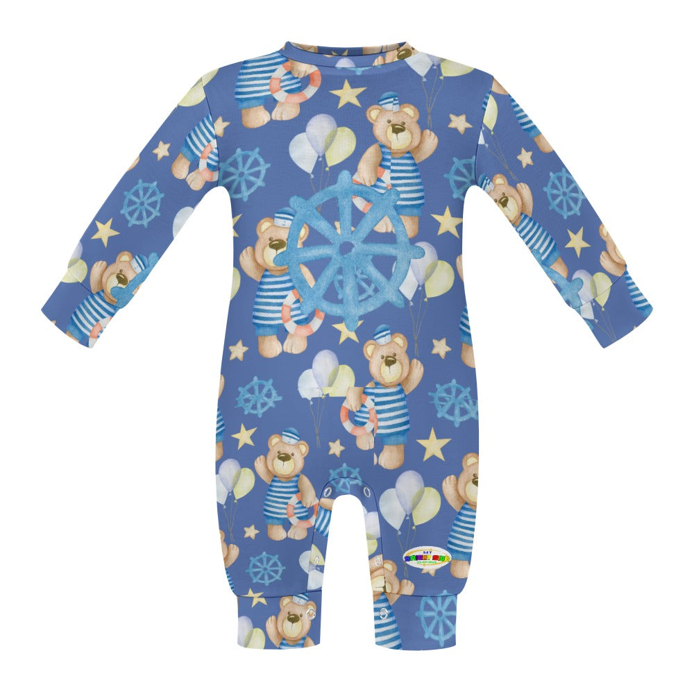 Cute Sailing Teddy Bear Baby Romper-My Bright Side Clothing