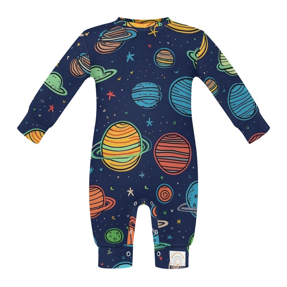 Stars & Planets Baby Romper Blue