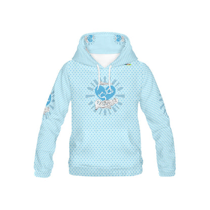 Pastel Blue Bright Life  Heart Pattern and Graphic Children's Hoodie-My Bright Side Clothing