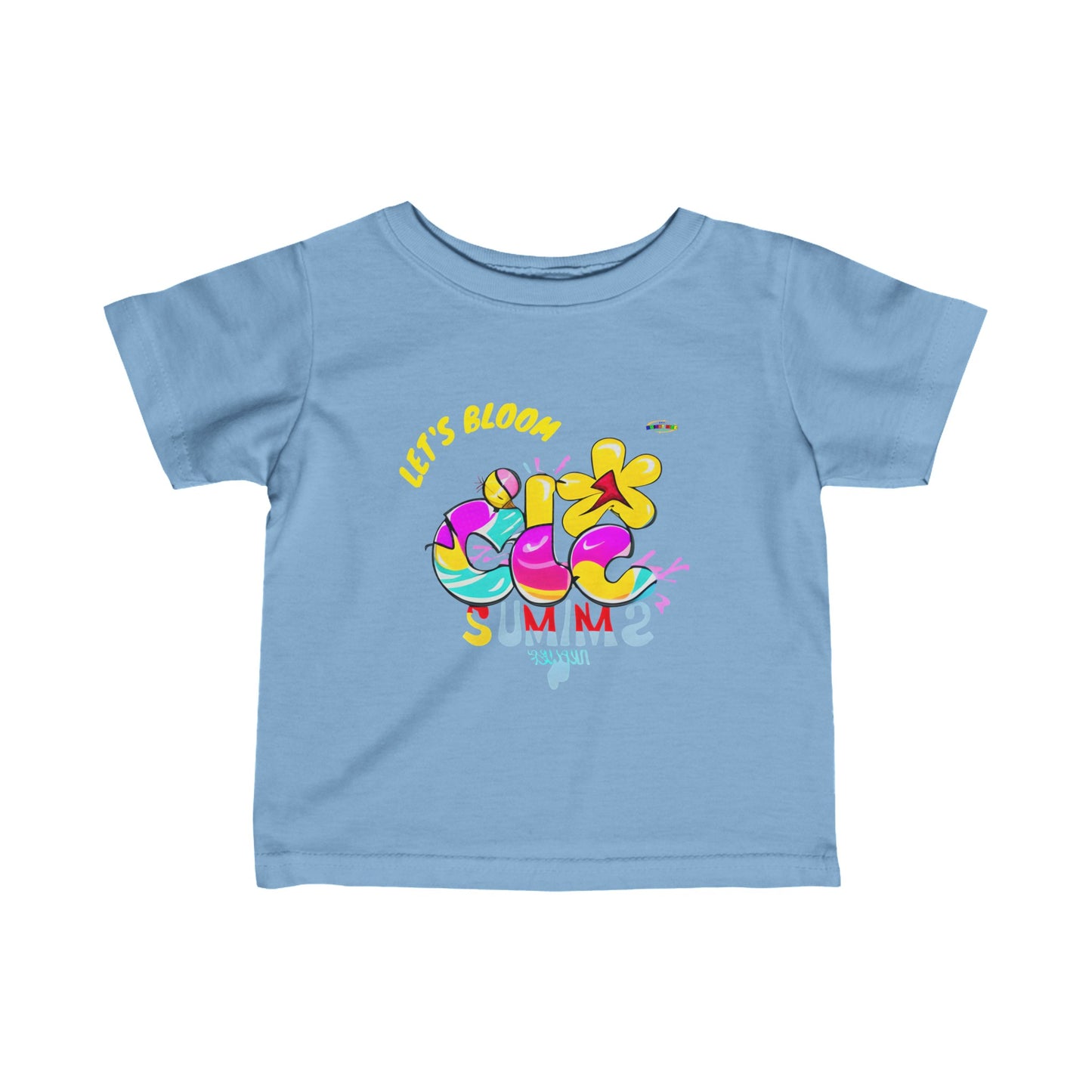 Cute Lets Bloom Summer Flower Graphic Infant Fine Jersey Tee-My Bright Side Clothing