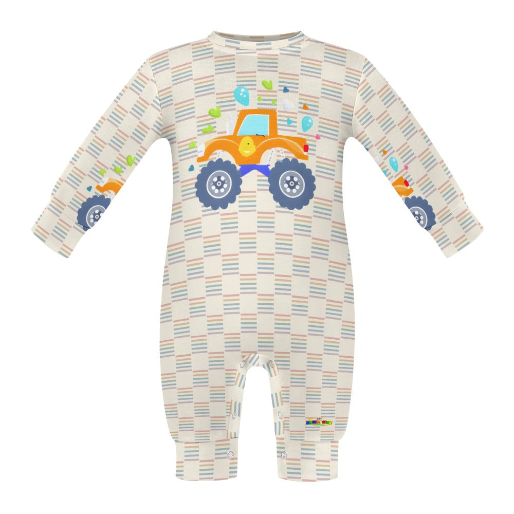 Cute Pastel Monster Truck Graphic Baby Romper -My Bright Side Clothing