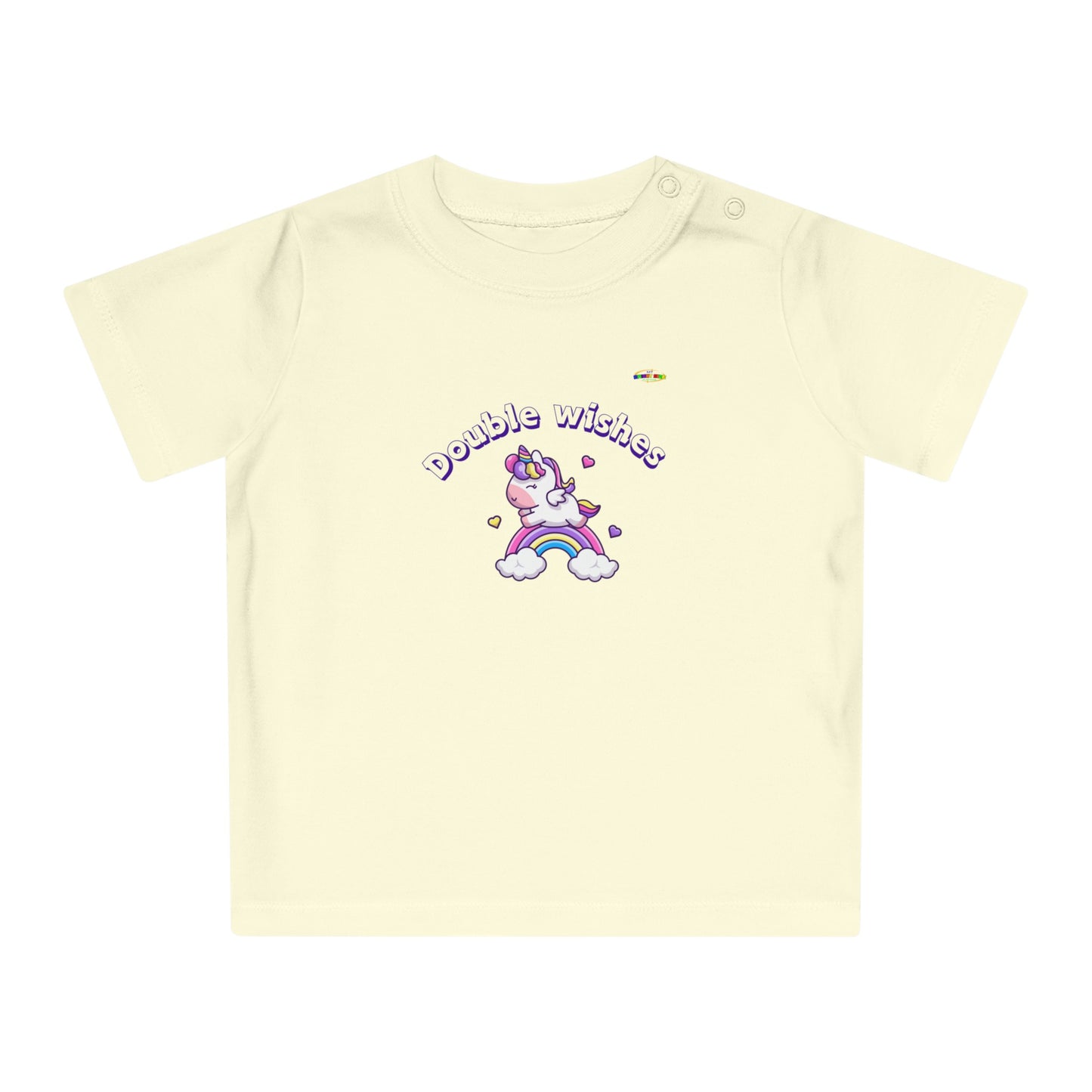 Cute Double Wishes Rainbow Unicorn Graphic Baby T-Shirt-My Bright Side Clothing