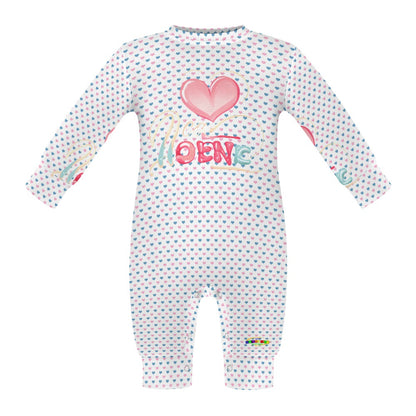 Cute Pastel Heart Pattern and Logo Baby Romper  -My Bright Side Clothing