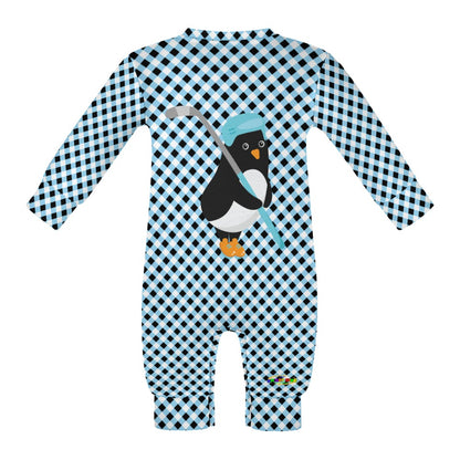 Cute Hockey Penguin Player Baby Romper-My Bright Side Clothing