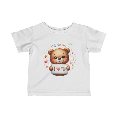 Cute I Love You Bear Infant Fine Jersey Tee-My Bright Side Clothing