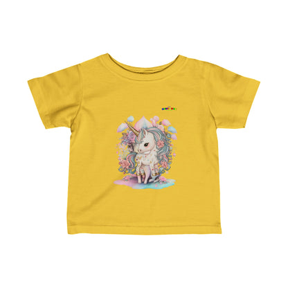 Cute Pastel Flower Unicorn Infant Fine Jersey Tee-My Bright Side Clothing