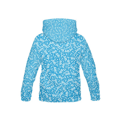 Blue Flower pattern Children's Hoodie-My Bright Side Clothing