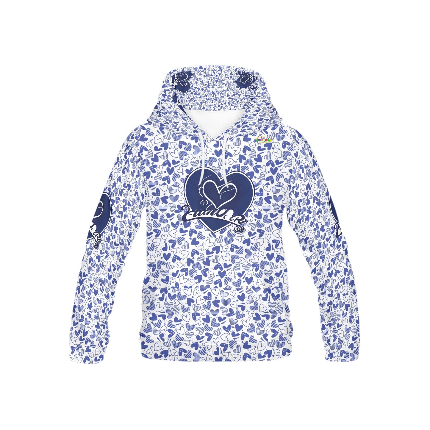 Beautiful Navy Blue Heart Pattern and Graphic-Children's Hoodie-My Bright Side Clothing