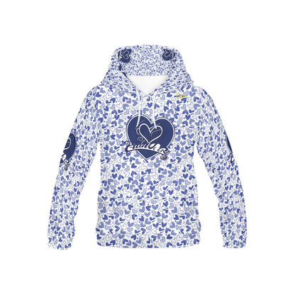 Beautiful Navy Blue Heart Pattern and Graphic-Children's Hoodie-My Bright Side Clothing