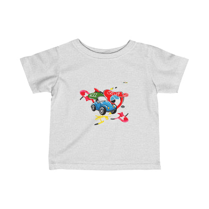 Cute Little Race Cars Logo Infant Fine Jersey Tee-My Bright Side Clothing