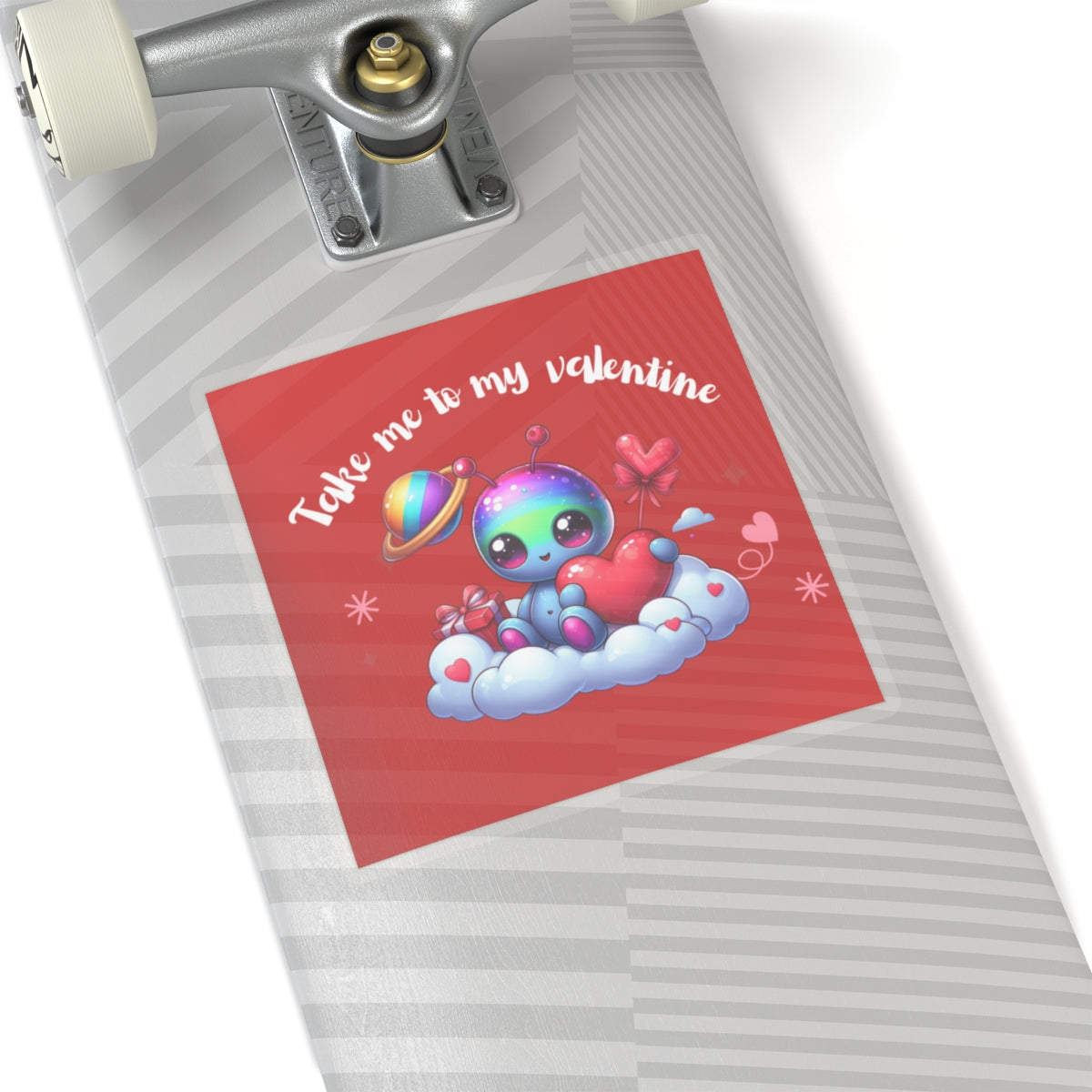 Take me to my Valentine cute baby Alien Valentine Kiss-Cut Sticker-My Bright Side Clothing