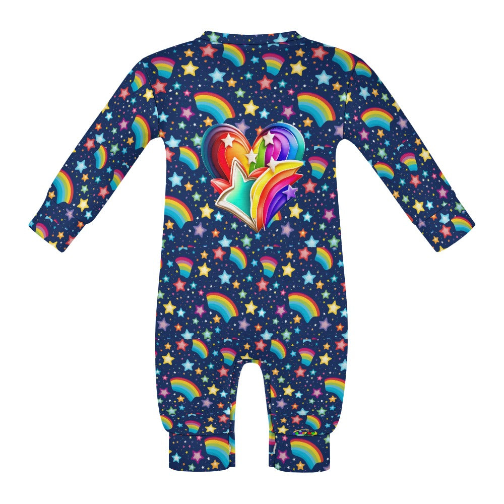 Bright Rainbow Star Pattern and logo Baby Romper -My Bright Side Clothing