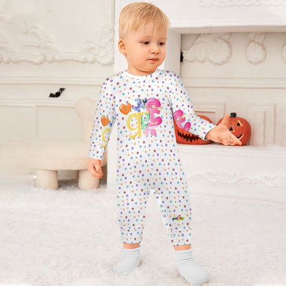 Cute Pastel Star Rainbow Maze Pattern Baby Romper  -My Bright Side Clothing