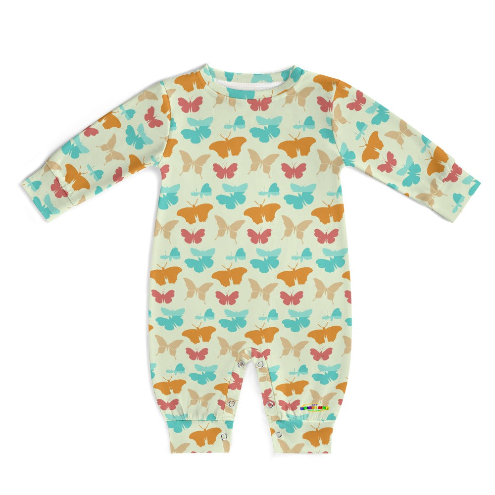 Cute Retro Butterfly Pattern Baby Romper-My Bright Side Clothing