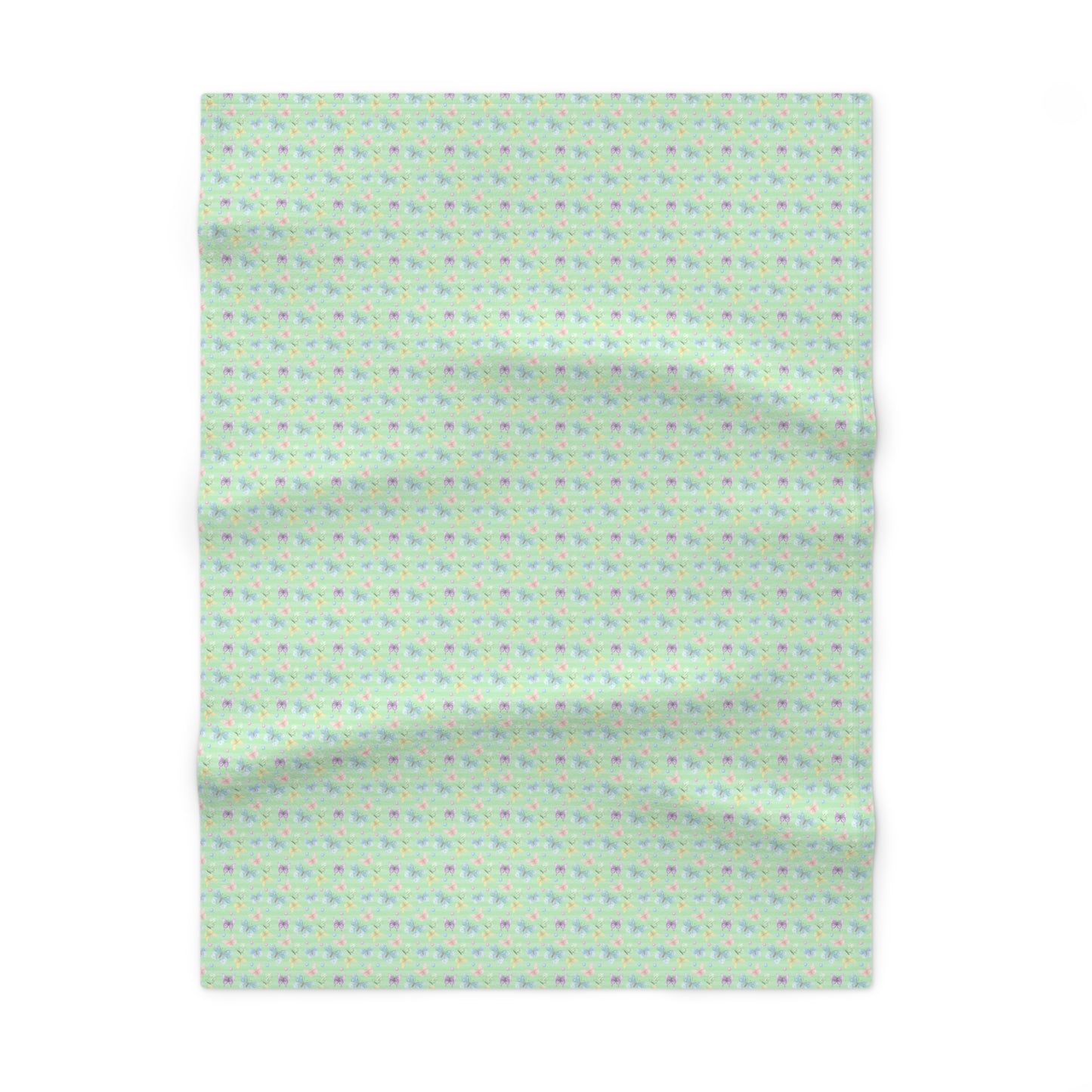 Cute Pastel Green Butterfly Pattern Soft Fleece Baby Blanket-My Bright Side Clothing