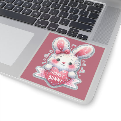 Cute and Sweet Happy Valentines Bunny-Kiss-Cut Sticker-My Bright Side Clothing