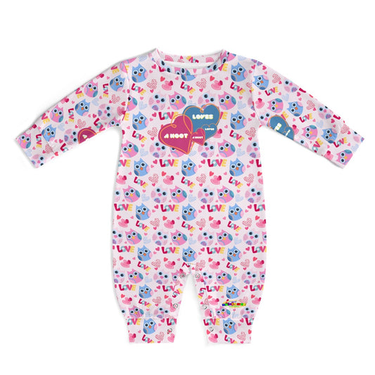 Cute Pink Pastel Loves A Hoot Owl Baby Romper--My Bright Side Clothing