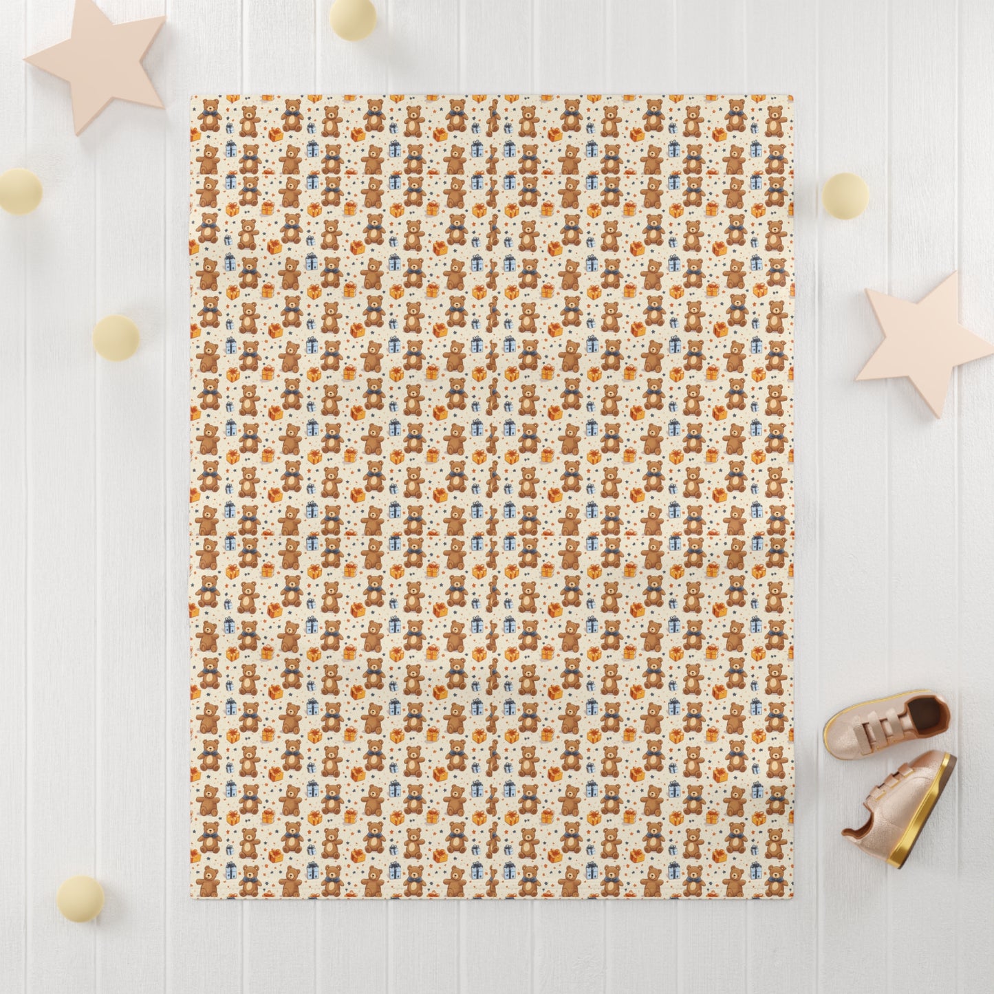 Cute Teddy Bear Pattern Soft Fleece Baby Blanket--My Bright Side Clothing