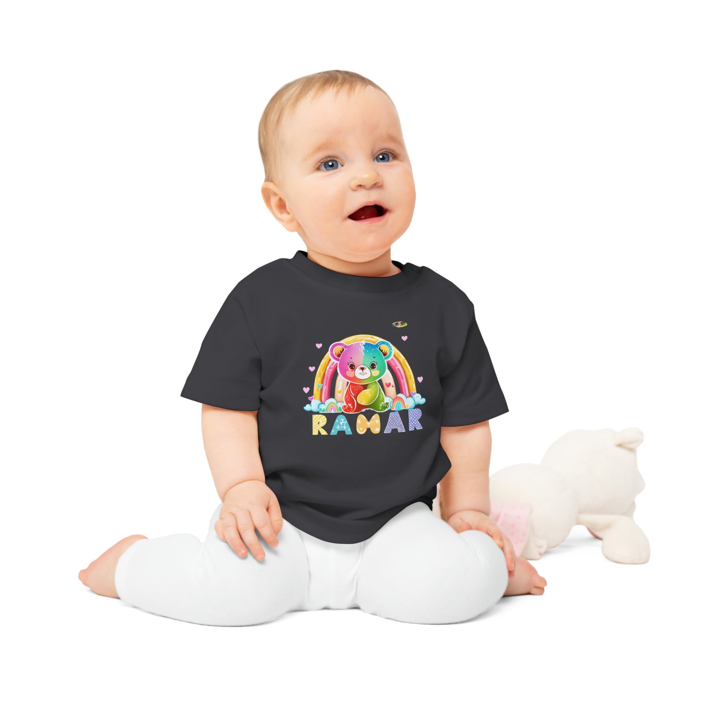 Cute Rainbow Teddy Bear Baby T-Shirt--My Bright Side Clothing