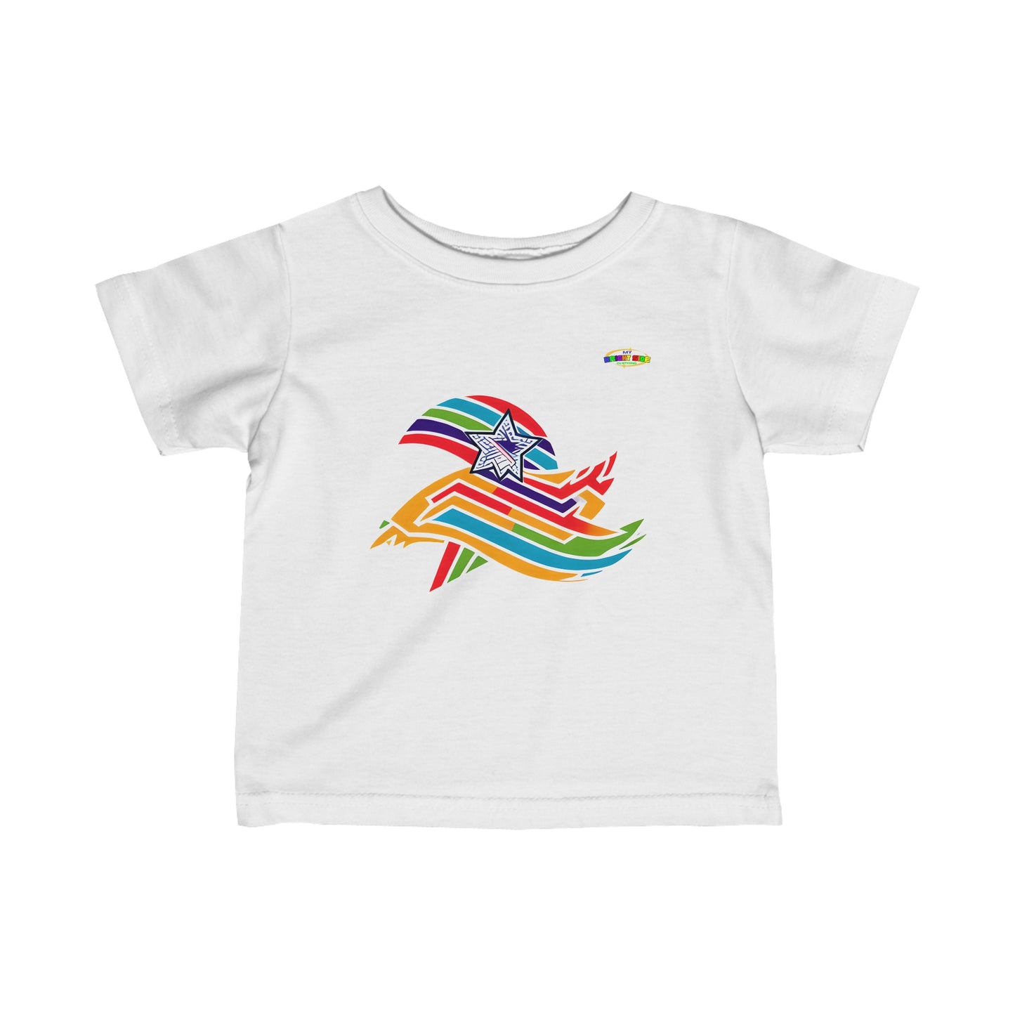 Rainbow Sports Star Logo Infant Fine Jersey Tee-MyBrightSideClothing