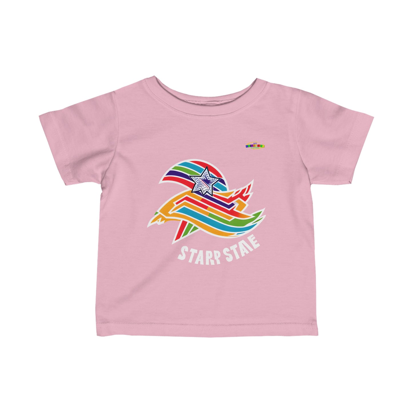 Rainbow Sports Star Logo Infant Fine Jersey Tee-MyBrightSideClothing