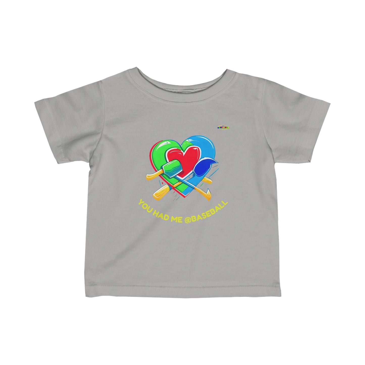 Cute you had me @baseball heart Logo Infant Fine Jersey Tee-MyBrightSideClothing