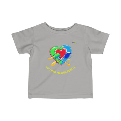 Cute you had me @baseball heart Logo Infant Fine Jersey Tee-MyBrightSideClothing