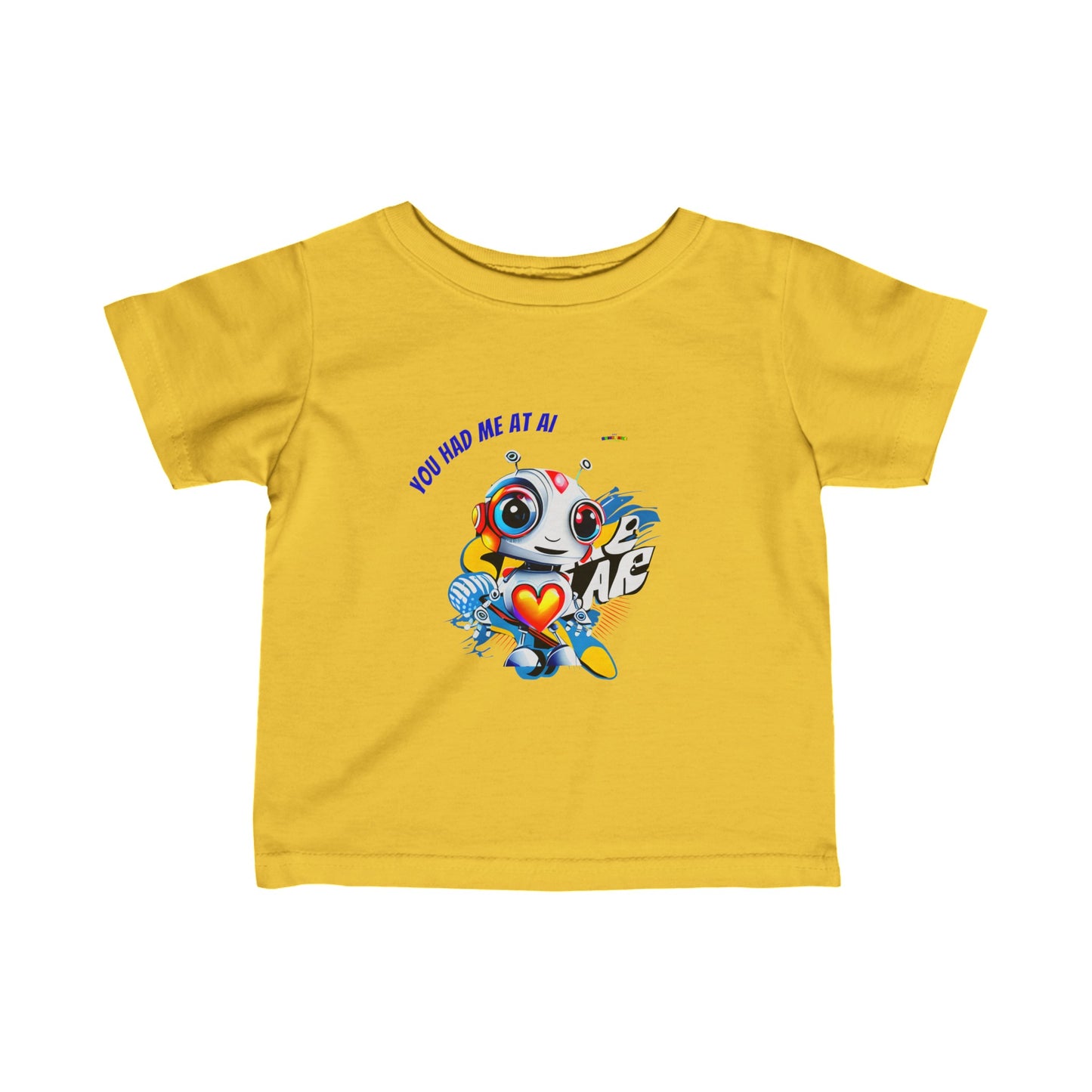 Cute Sending Love Robot Infant Fine Jersey Tee-My Bright Side Clothing