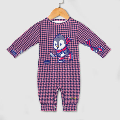 Cute Hockey Penguin Player Baby Romper-My Bright Side Clothing