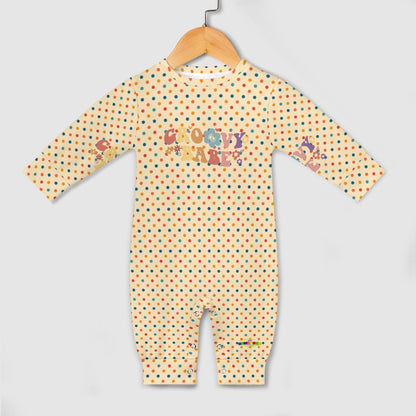 Cute Groovy Babe  Retro Polkadot Pattern and Logo Baby Romper -My Bright Side Clothing