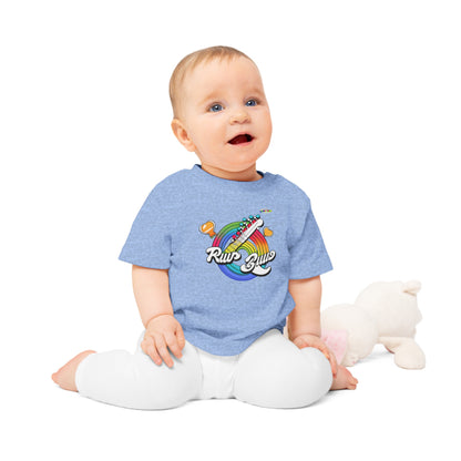 Cute Rainbow Making Music logo Baby T-Shirt-MyBrightSideClothing