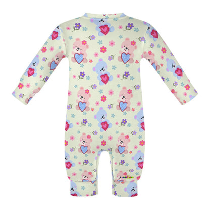 Cute Pink and Blue Pastel Love Bears Baby Romper--My Bright Side Clothing