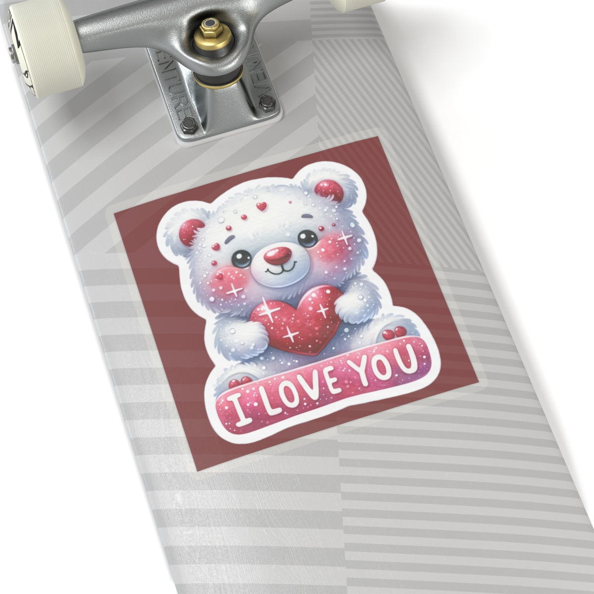 Cute and Sweet Happy Valentines Bear-Kiss-Cut Sticker-My Bright Side Clothing