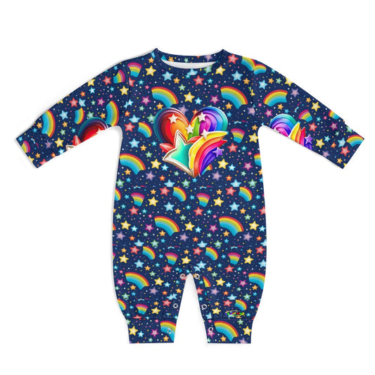 Bright Rainbow Star Pattern and logo Baby Romper -My Bright Side Clothing