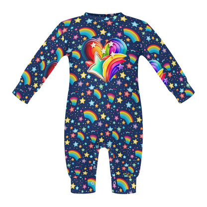 Bright Rainbow Star Pattern and logo Baby Romper -My Bright Side Clothing