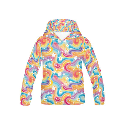 Bright Rainbow Star Pattern Children's Hoodie-My Bright Side Clothing