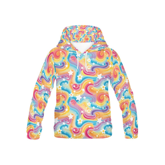 Bright Rainbow Star Pattern Children's Hoodie-My Bright Side Clothing