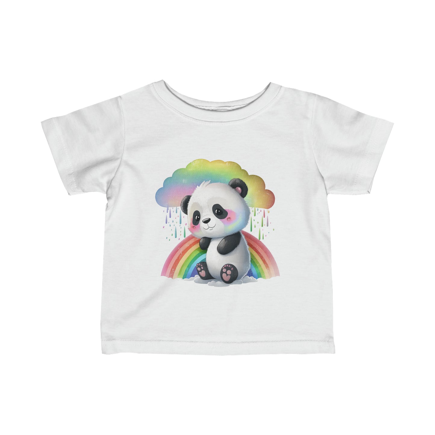 Cute Rainbow Panda Bear Infant Fine Jersey Tee-My Bright Side Clothing