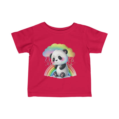 Cute Rainbow Panda Bear Infant Fine Jersey Tee-My Bright Side Clothing