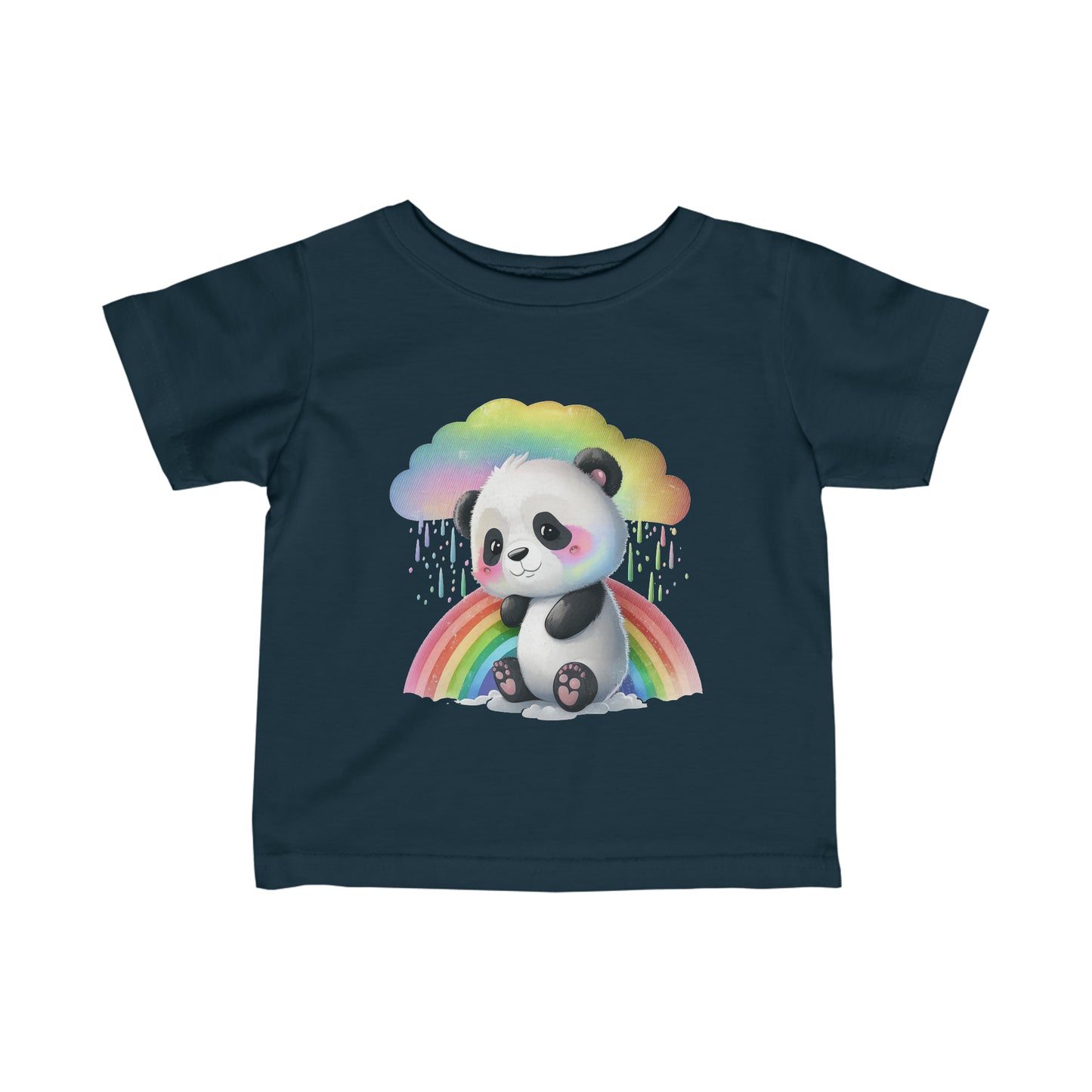 Cute Rainbow Panda Bear Infant Fine Jersey Tee-My Bright Side Clothing