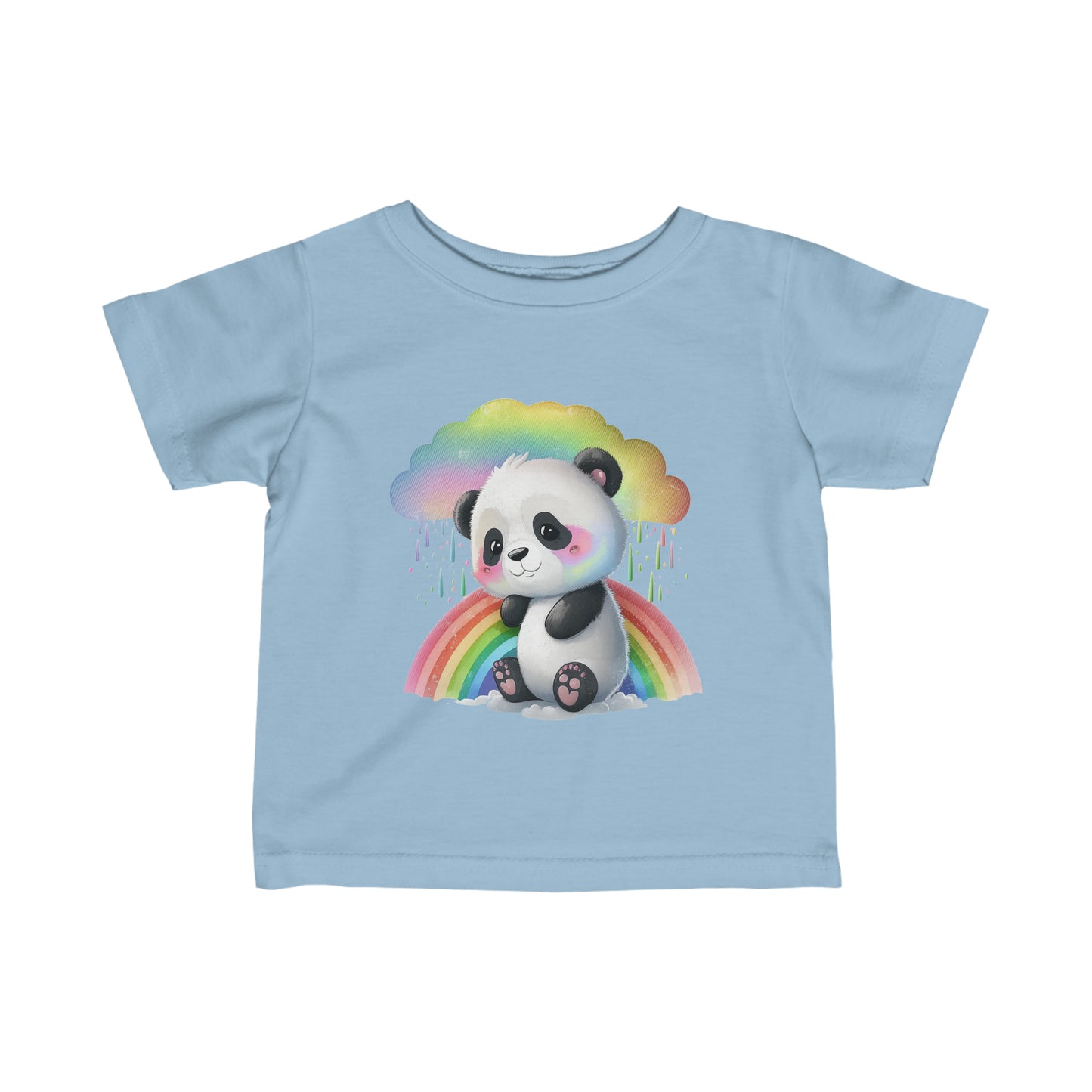 Cute Rainbow Panda Bear Infant Fine Jersey Tee-My Bright Side Clothing