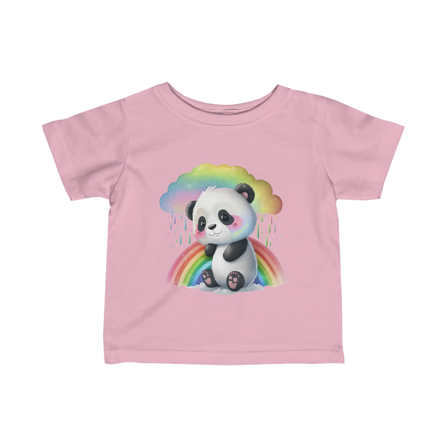 Cute Rainbow Panda Bear Infant Fine Jersey Tee-My Bright Side Clothing