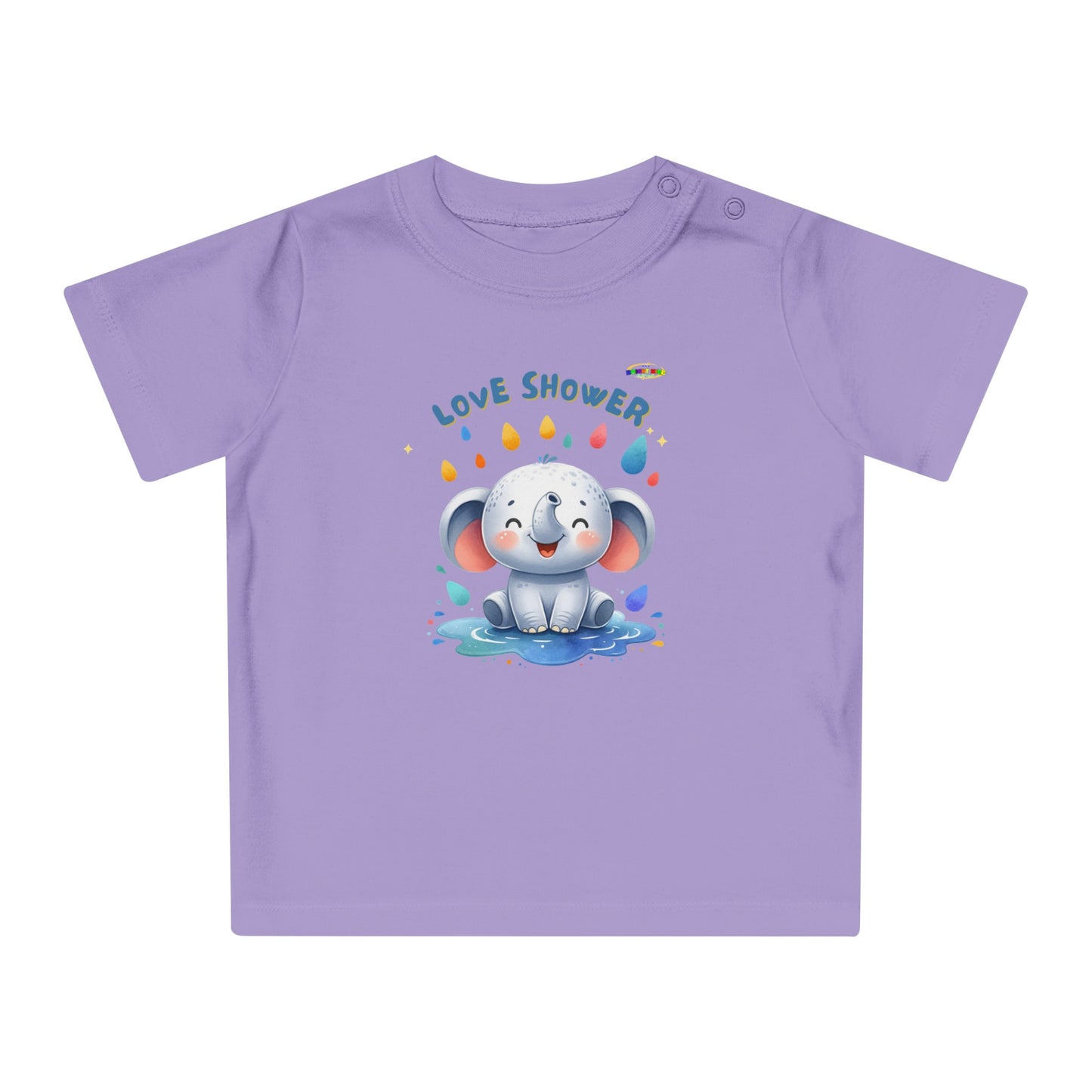 Cute Baby Elephant Graphic Organic Baby T-shirt--My Bright Side Clothing