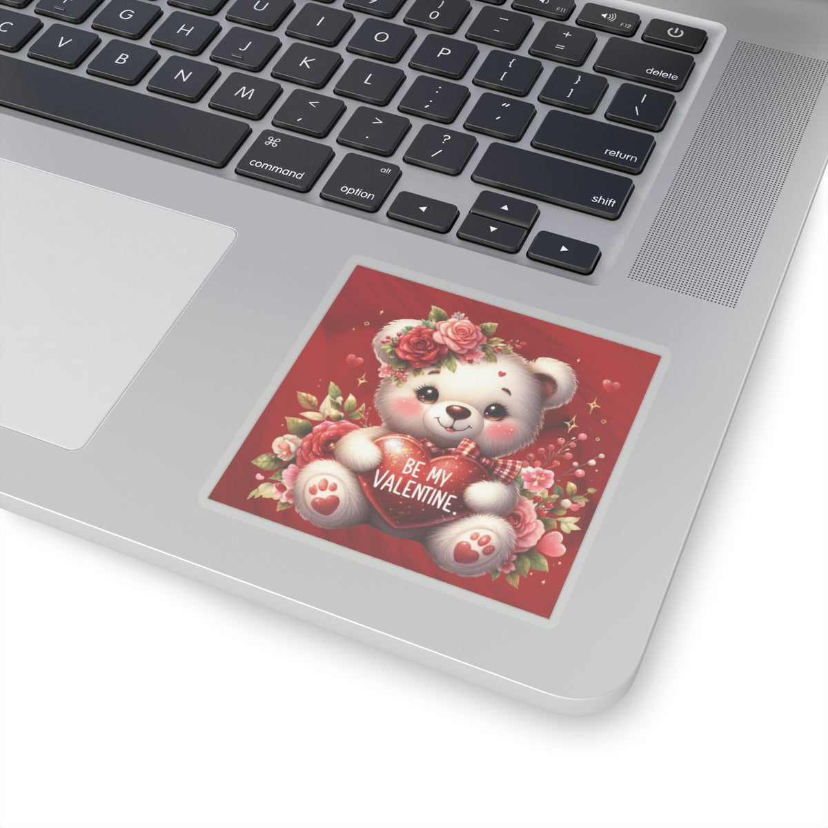 Cute Teddy Bear Valentines Kiss-Cut Sticker-My Bright Side Clothing