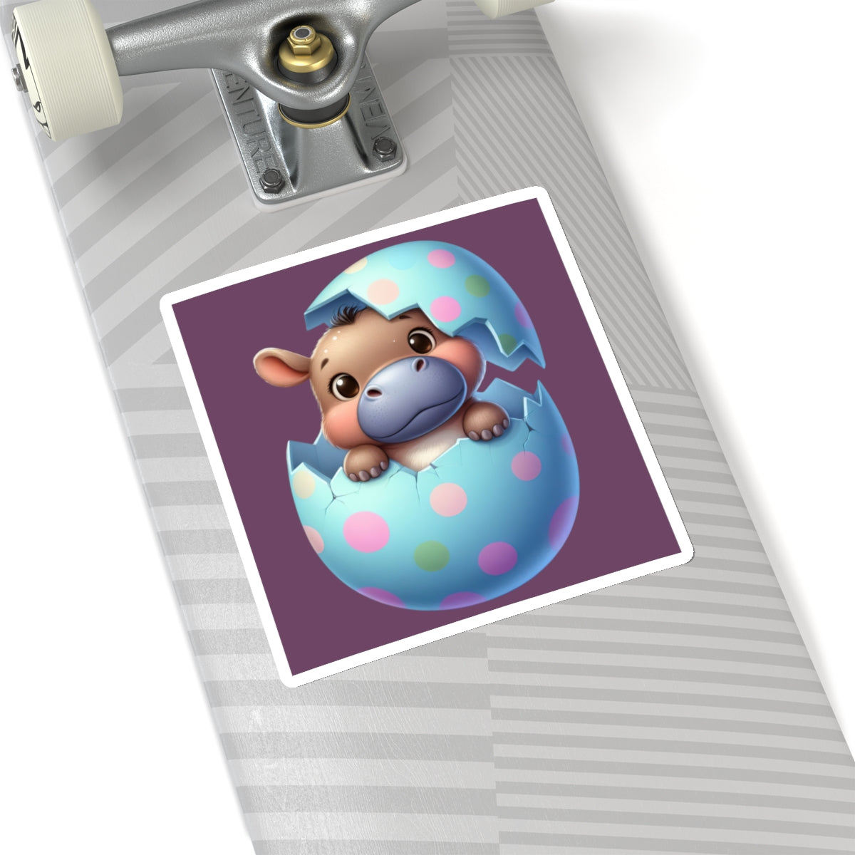 Cute and Sweet Little Hippo Easter Egg -Kiss-Cut Sticker-My Bright Side Clothing